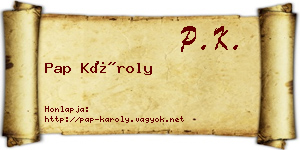 Pap Károly névjegykártya