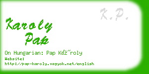 karoly pap business card